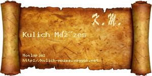 Kulich Mózes névjegykártya