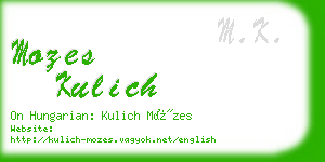 mozes kulich business card